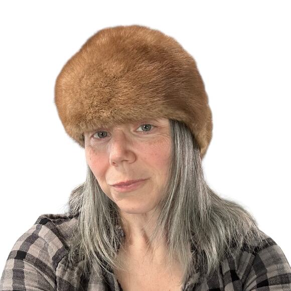 Vintage cira 1070s Faux Fur Cap Brown Soft Mod Retro Winter Cozy Small - Medium main image 5